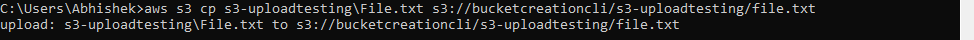 Upload Single file to S3 bucket in a specific Folder from Local System